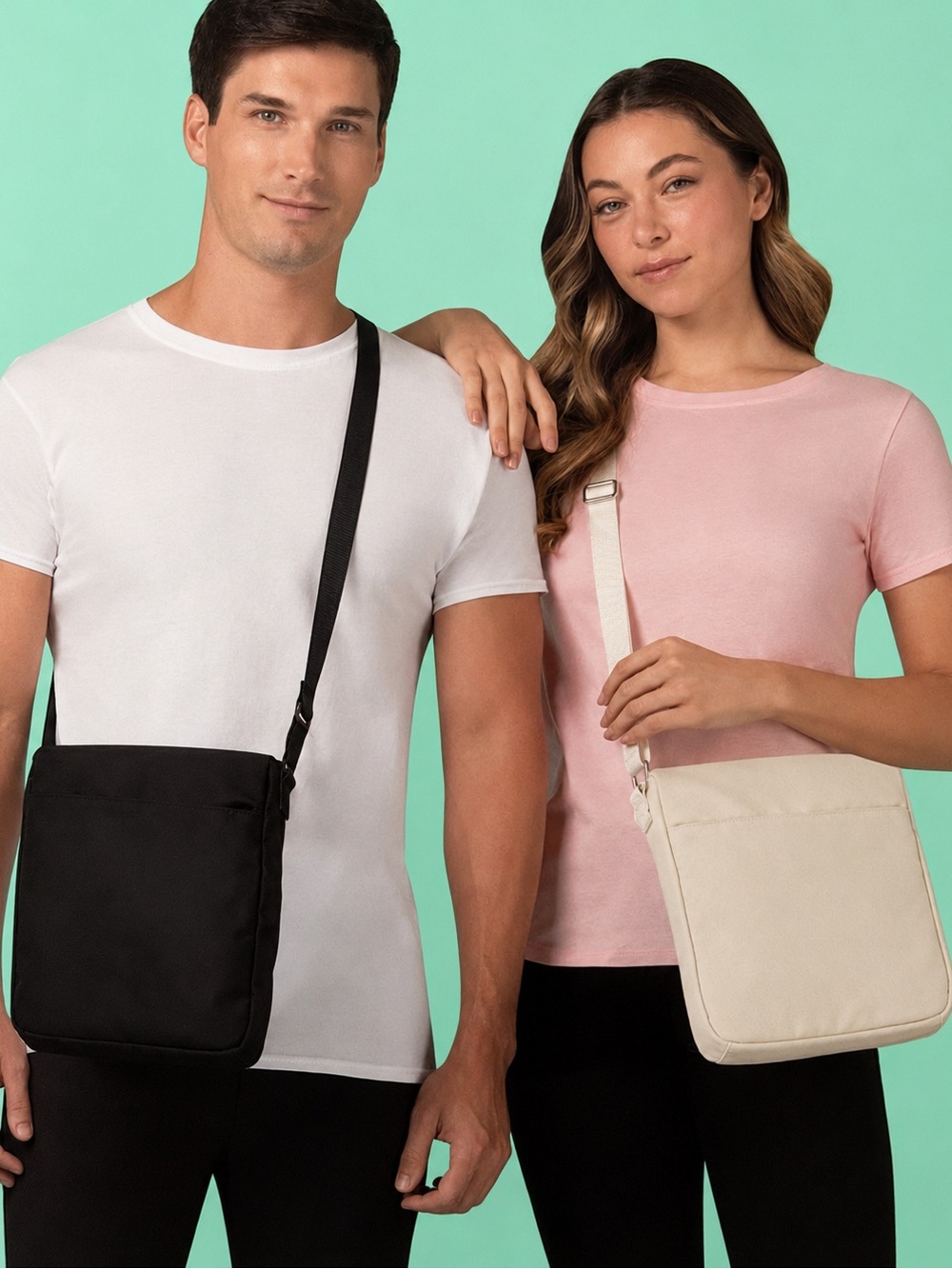 32 Degrees Unisex Compact Crossbody Bag in Cream